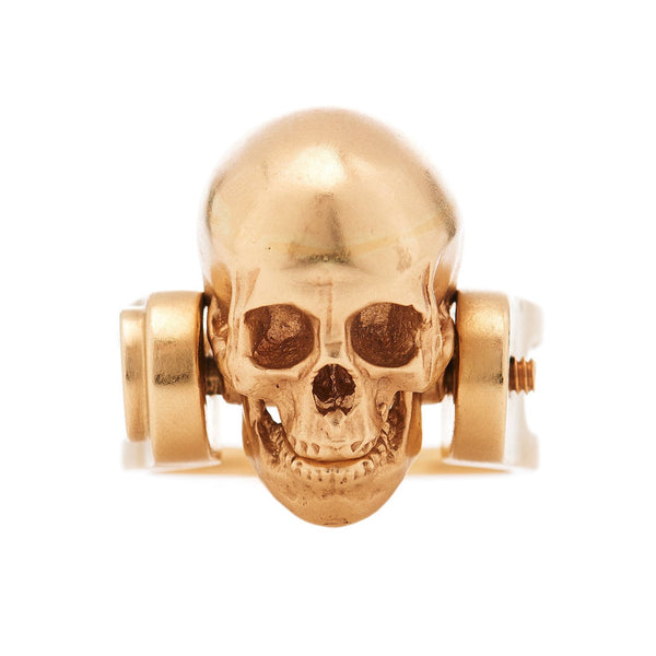 luis morais Gold Skull With Moving Jaw Ring