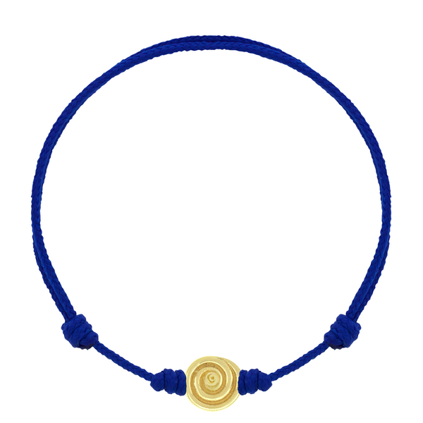 luis morais Gold Spiral on Cobalt Cord Bracelet