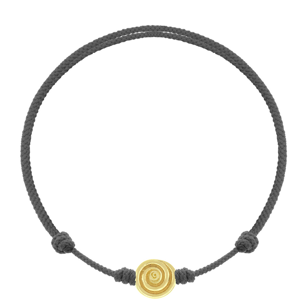 luis morais Gold Spiral on Grey Cord Bracelet