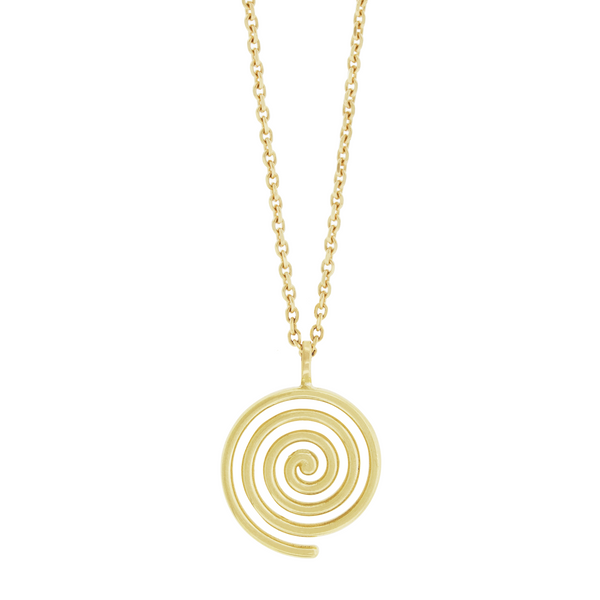 luis morais Gold Spiral Pendant Necklace