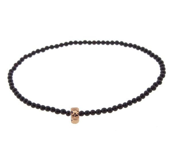 luis morais Gold Sun Tag on Beaded Bracelet