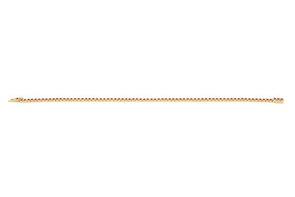 Luis Morais Gold Tennis Bracelet With Rubies