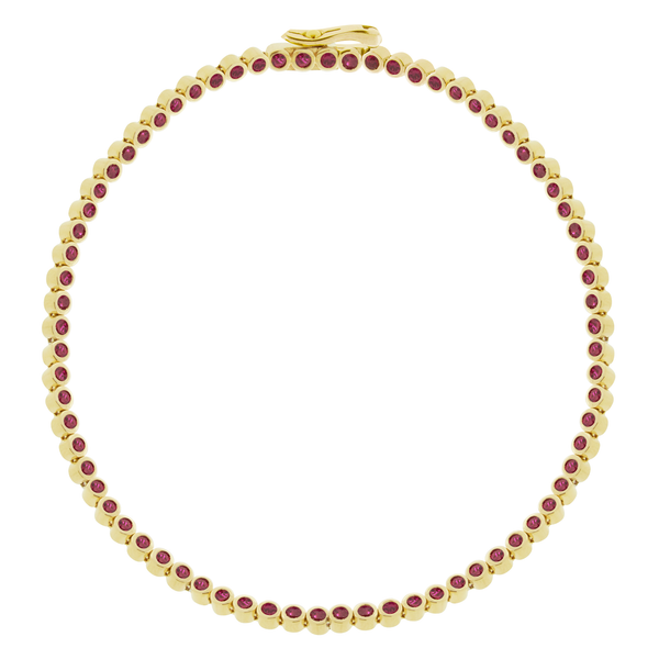luis morais Gold Tennis Bracelet with Rubies
