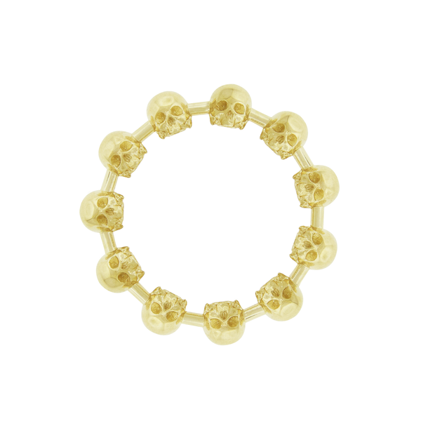 luis morais Half-Skull Yellow Gold Ring
