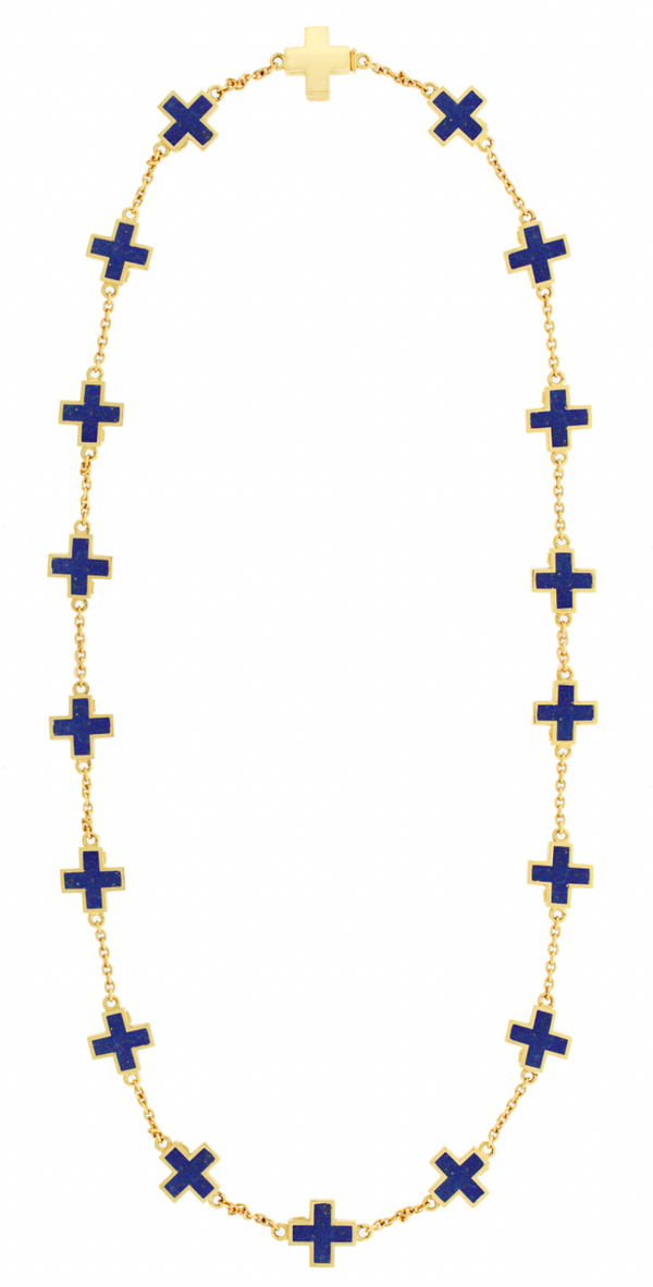 luis morais Lapis Cross Chain Necklace