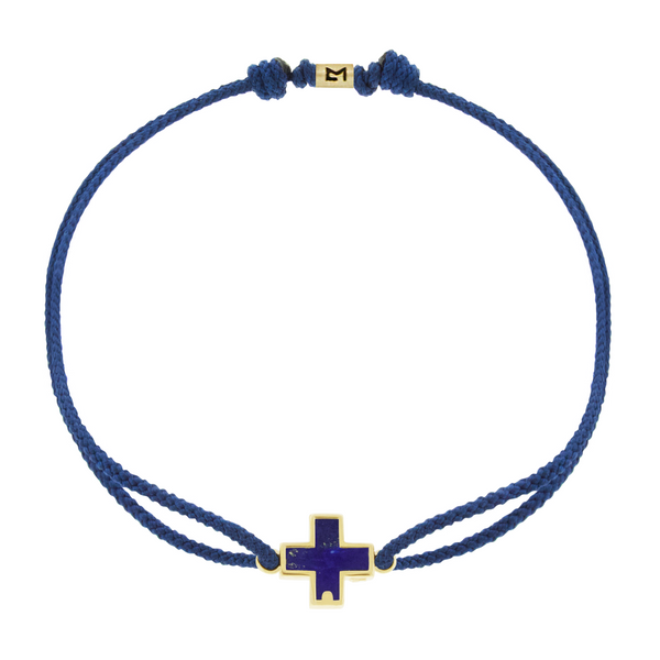 luis morais Lapis Cross on Lapis Cord Bracelet