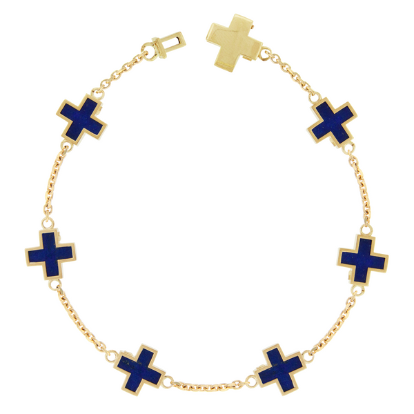 Luis Morais Lapis Gemstone Cross Bracelet