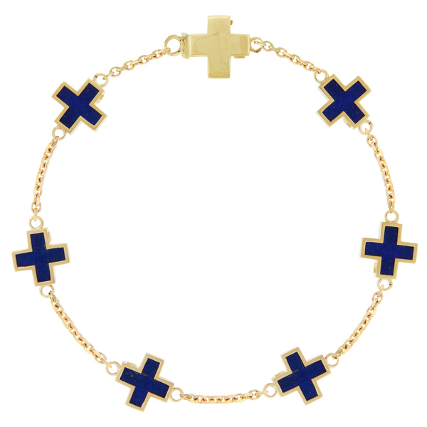 Luis Morais Lapis Gemstone Cross Bracelet