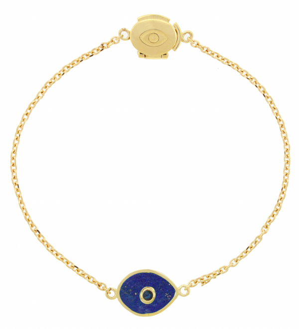 luis morais Lapis Gemstone Eye on Chain Bracelet