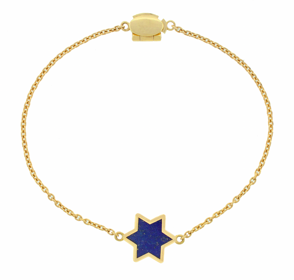 luis morais Lapis Gemstone Star on Chain Bracelet