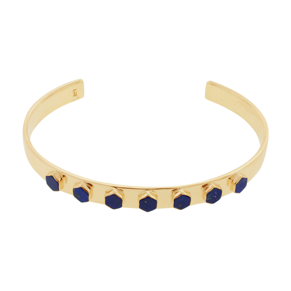 luis morais Lapis Hexagon Gold Lego Cuff