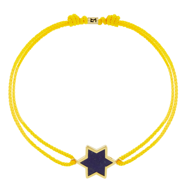 luis morais Lapis Star on Yellow Cord Bracelet