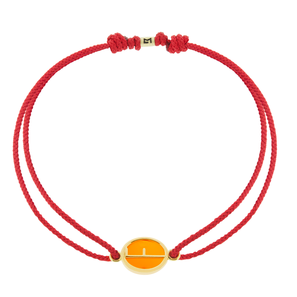 luis morais Large Carnelian Initial Cord Bracelet