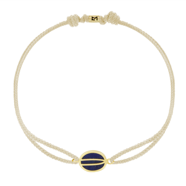 luis morais Large Lapis Initial Cord Bracelet