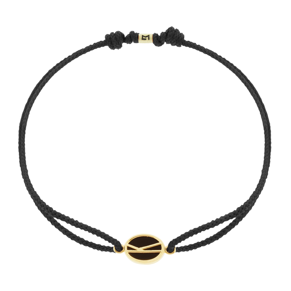 Luis Morais Large Onyx Initial Cord Bracelet