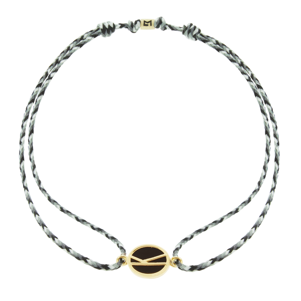 luis morais Large Onyx Initial Cord Bracelet