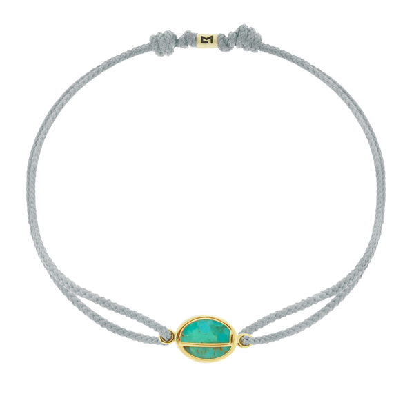 Luis Morais Large Turquoise Initial Cord Bracelet