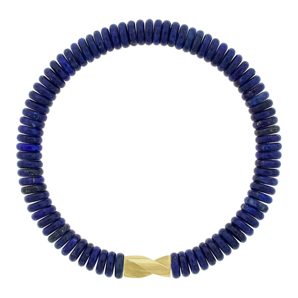 luis morais Long Gold Drill Bit on Lapis Bracelet