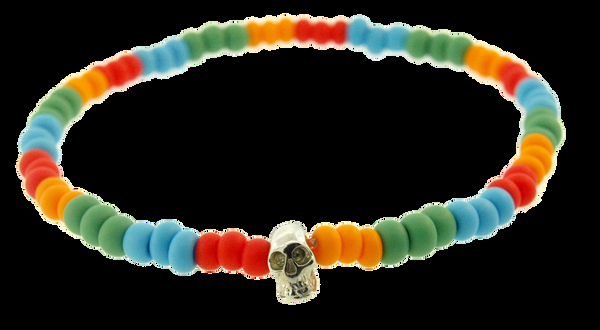 Luis Morais Mini White Gold Skull Bracelet