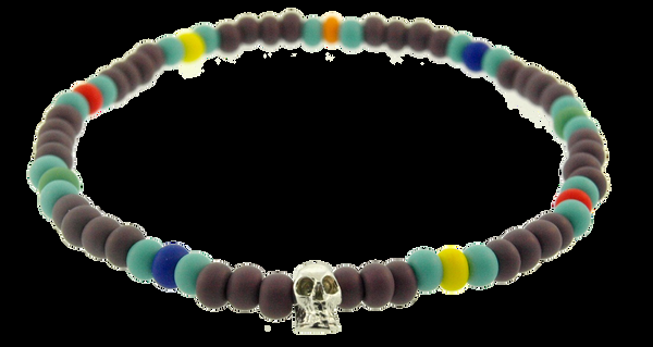 Luis Morais Mini White Gold Skull Bracelet