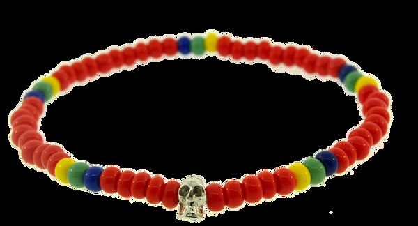 Luis Morais Mini White Gold Skull Bracelet