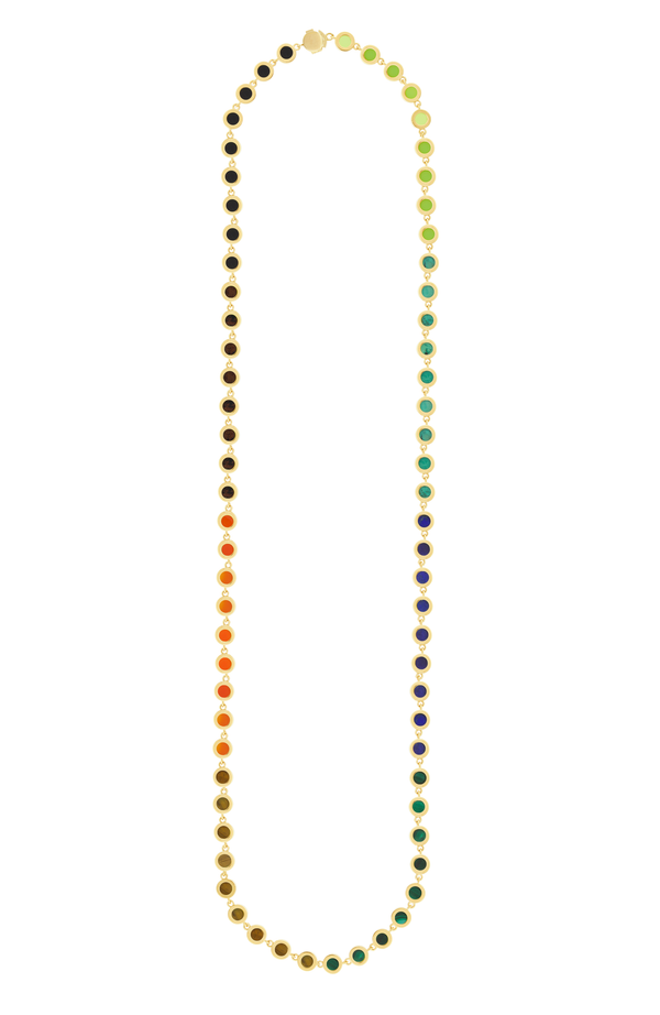 Luis Morais Multi Gemstone Gold Link Necklace