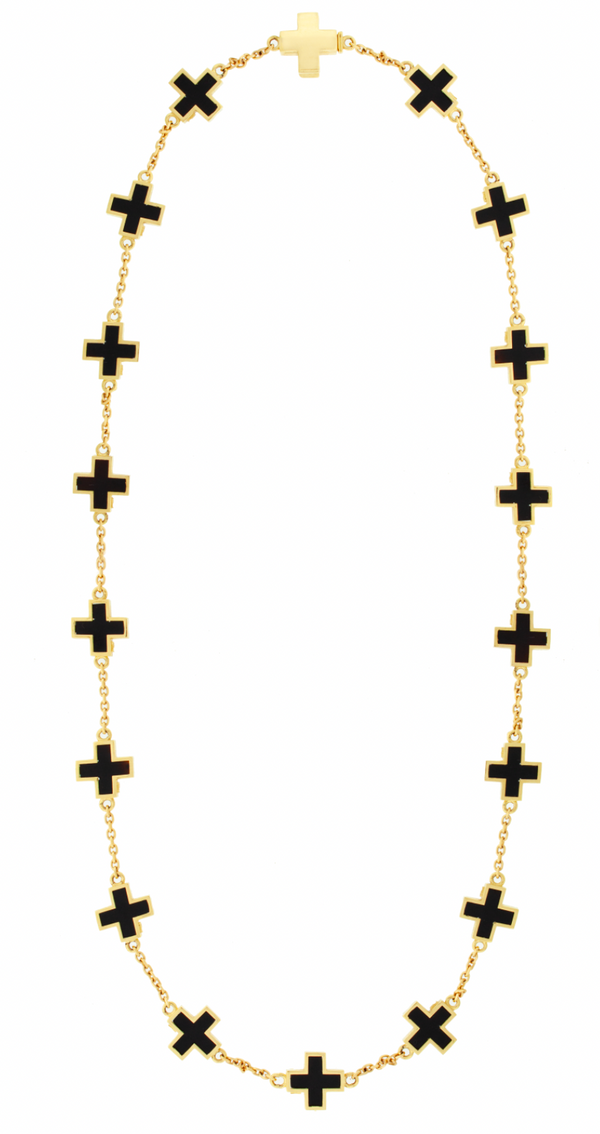 luis morais Onyx Cross Chain Necklace