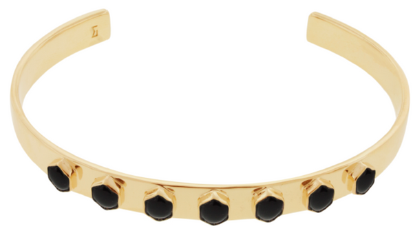 Luis Morais Onyx Hexagon Gold Lego Cuff