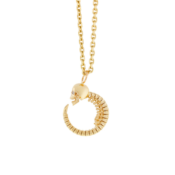 Luis Morais Ouroboros Pendant With White Diamonds