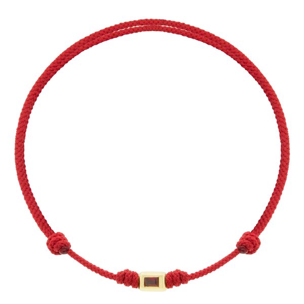 luis morais Ruby Ingot on Red Cord Bracelet