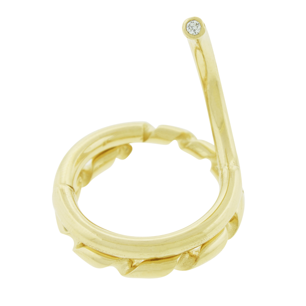 Luis Morais Serpentine Drill Bit Ring With Diamond