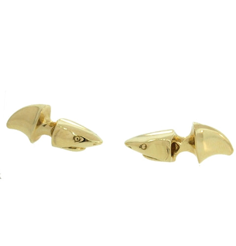 luis morais Shark Yellow Gold Cuff Links