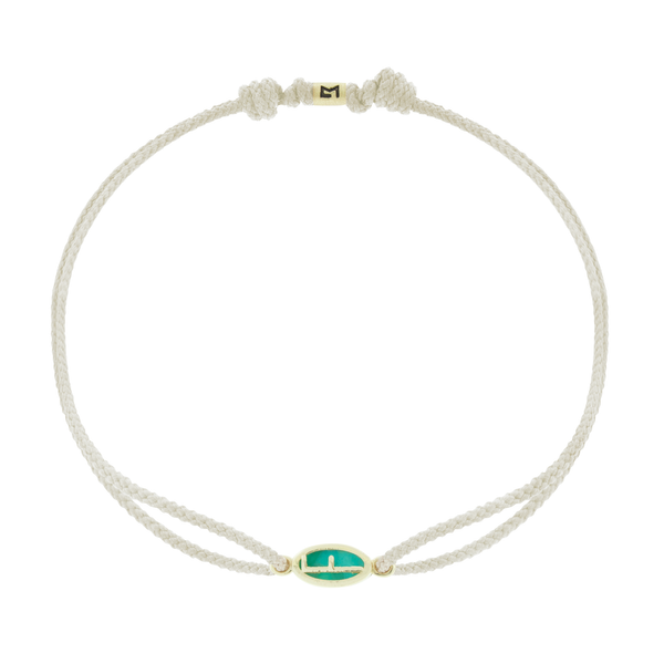 luis morais Small Turquoise Initial Cord Bracelet