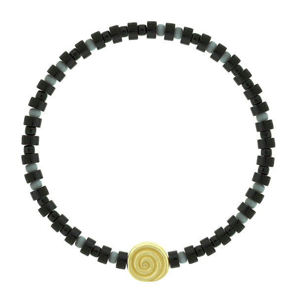 luis morais Spiral on Onyx Beaded Bracelet