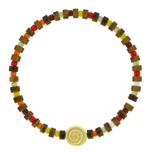 luis morais Spiral on Tiger's Eye Beaded Bracelet