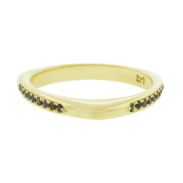 Luis Morais Triangle Ring With Black Diamonds