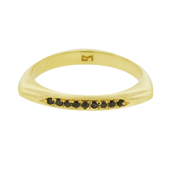 Luis Morais Triangle Ring With Black Diamonds