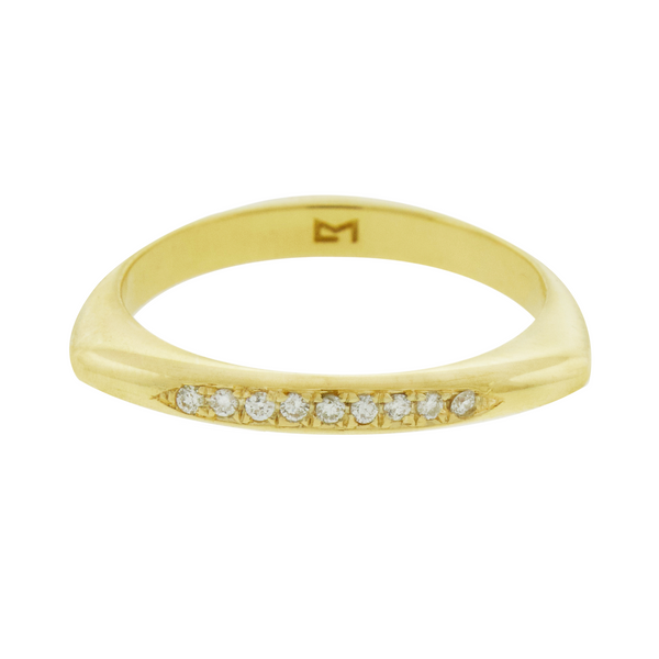 luis morais Triangle Ring with White Diamonds