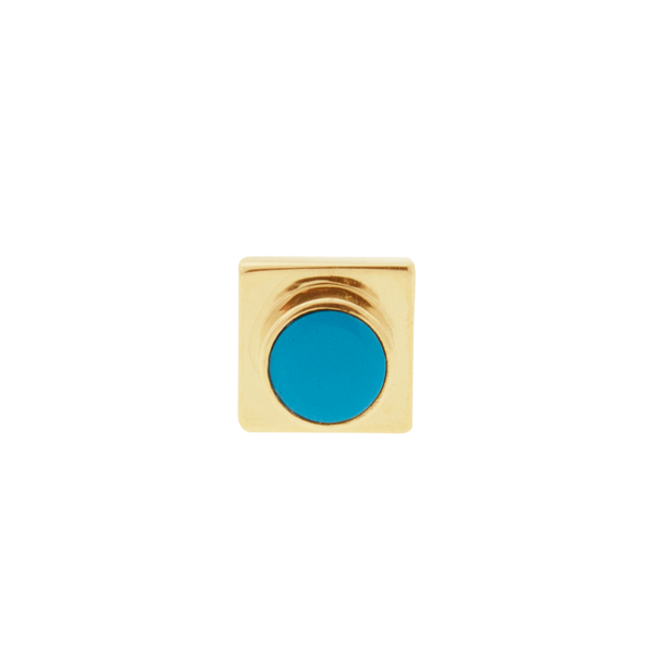 Luis Morais Turquoise Lego Block Stud Earring