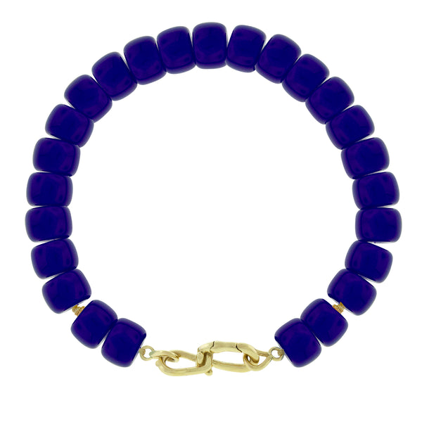 luis morais Wire Clasp on Blue Glass Bead Bracelet