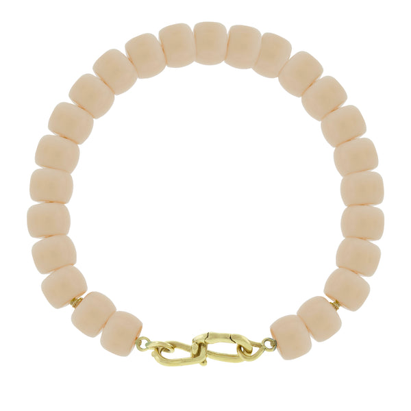 luis morais Wire Clasp on Nude Glass Bead Bracelet