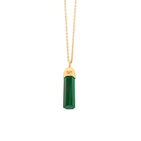 luis morais Malachite Hexagon Bolt Pendant Necklace