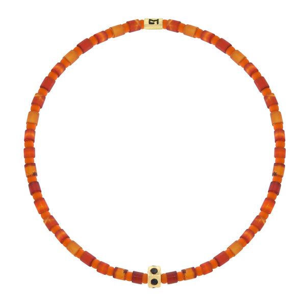 luis morais Mini Roundel Bead with Black Diamonds on Beaded Bracelet