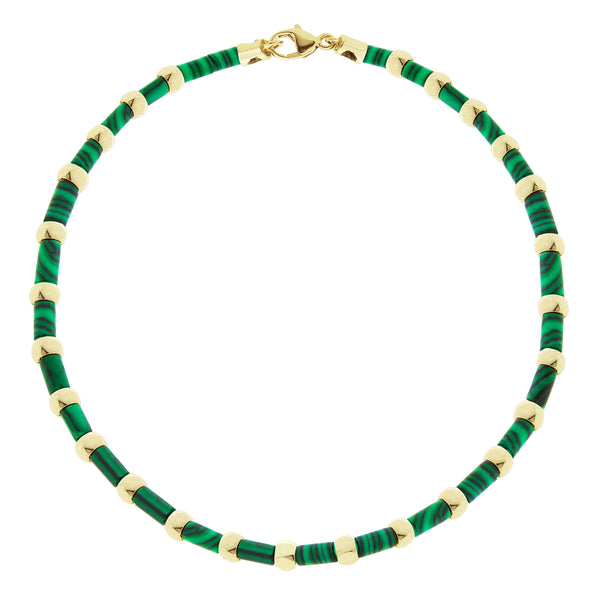 luis morais Mini Tetra Malachite Beaded Bracelet with Clasp