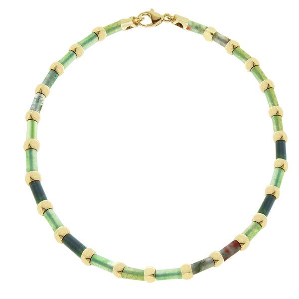 luis morais Mini Tetras Moss Agate Beaded Bracelet with Clasp