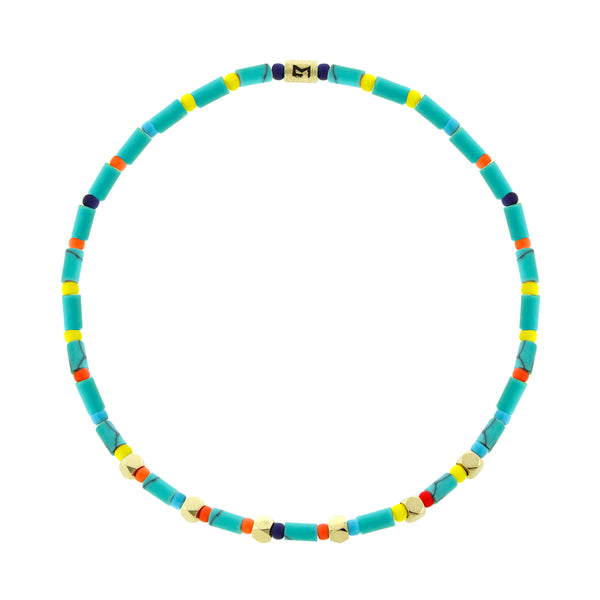 luis morais Mini Tetras on Turquoise Beaded Bracelet