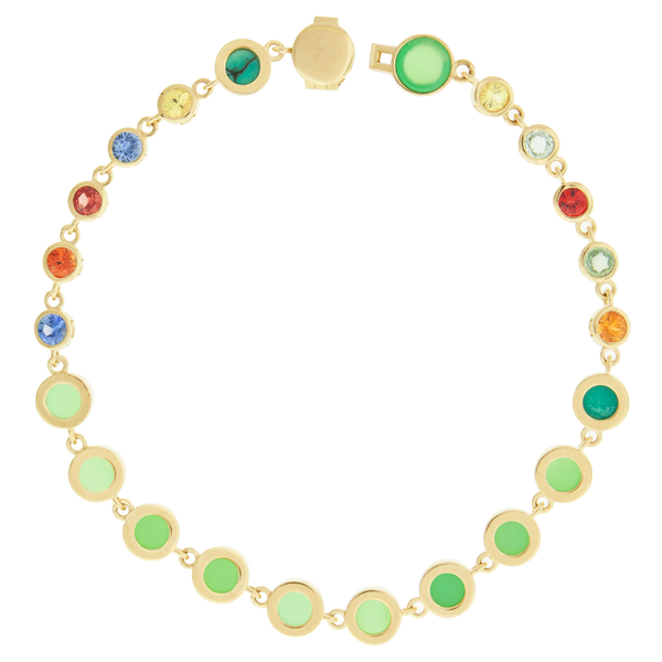 Luis Morais Multicolor Sapphire And Gemstone Gold Bracelet