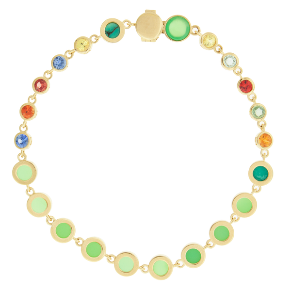 luis morais Multicolor Sapphire and Gemstone Gold Bracelet