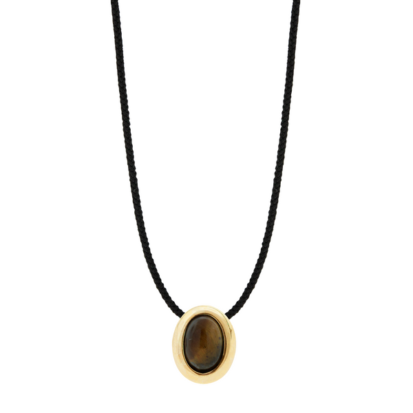 Luis Morais Oval Gemstone Cabochon On Cord Necklace
