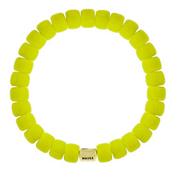 Luis Morais PALM TREE Ingot On Yellow Glass Bead Bracelet